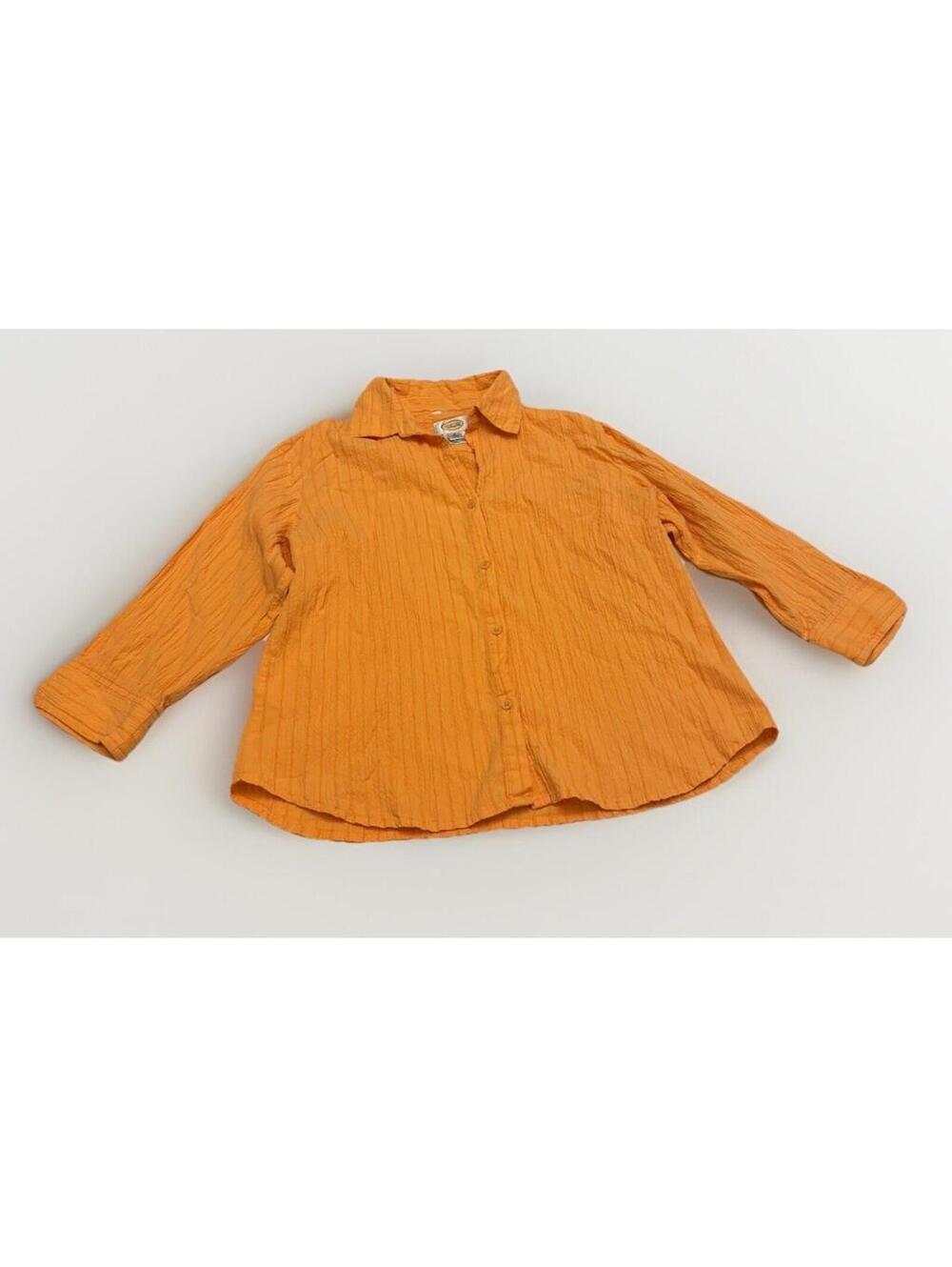 Women’s Talbots Cotton stretch Long Sleeve Orange Button Down Shirt Size Small
